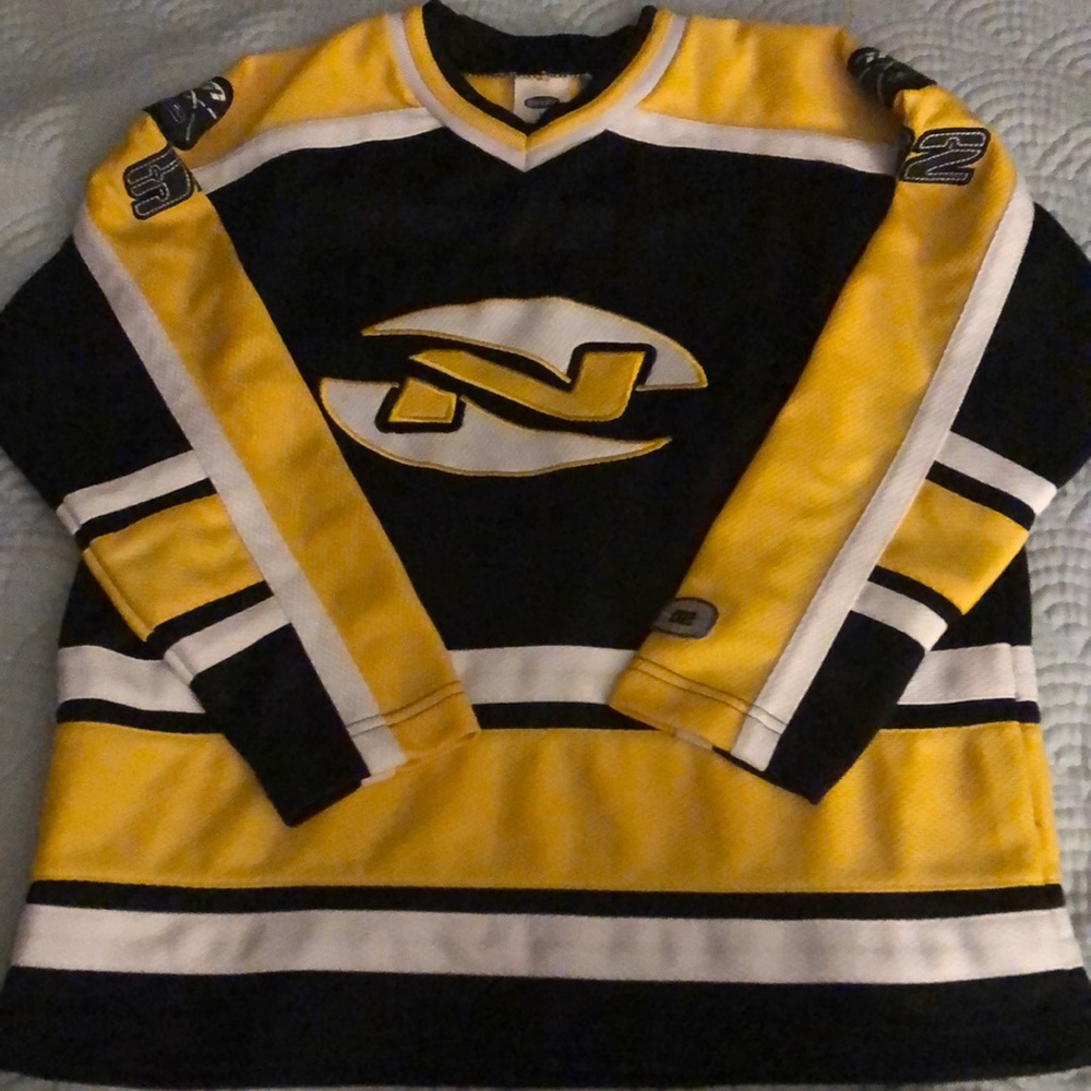 Old Navy Hockey Jersey Black & Yellow #92